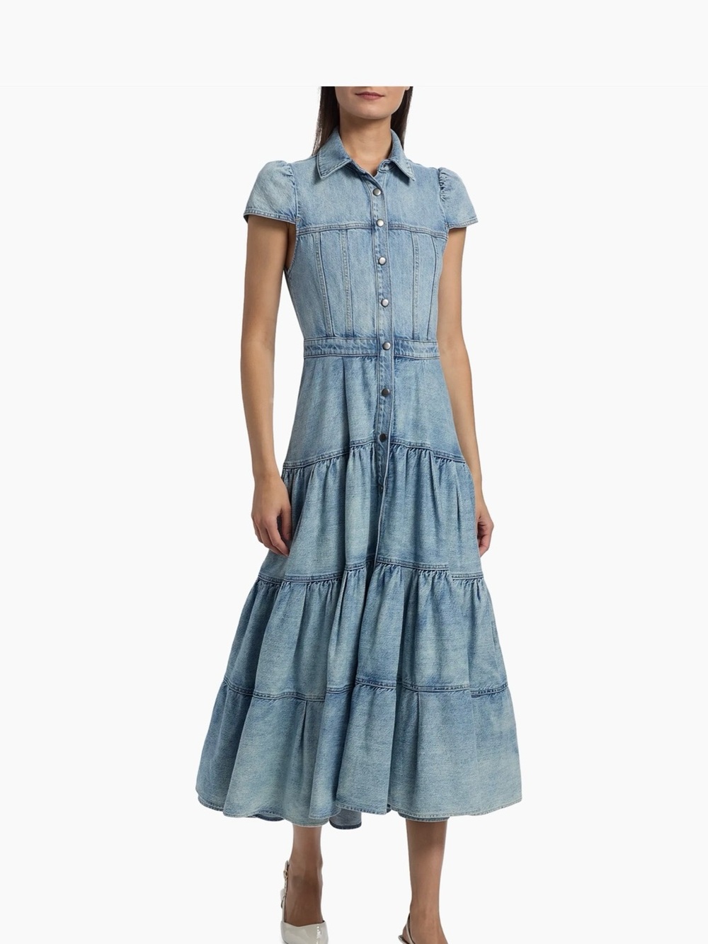 ALICE + OLIVIA

Patsy Denim Fit & Flare Midi-Shirtdress size 12 NWT - Picture 2 of 8
